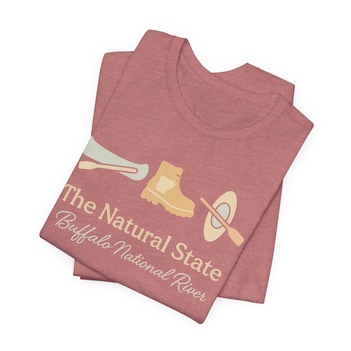 "Adventure Awaits - Hiking & Kayaking Arkansas Tee for Outdoor Enthusiasts"