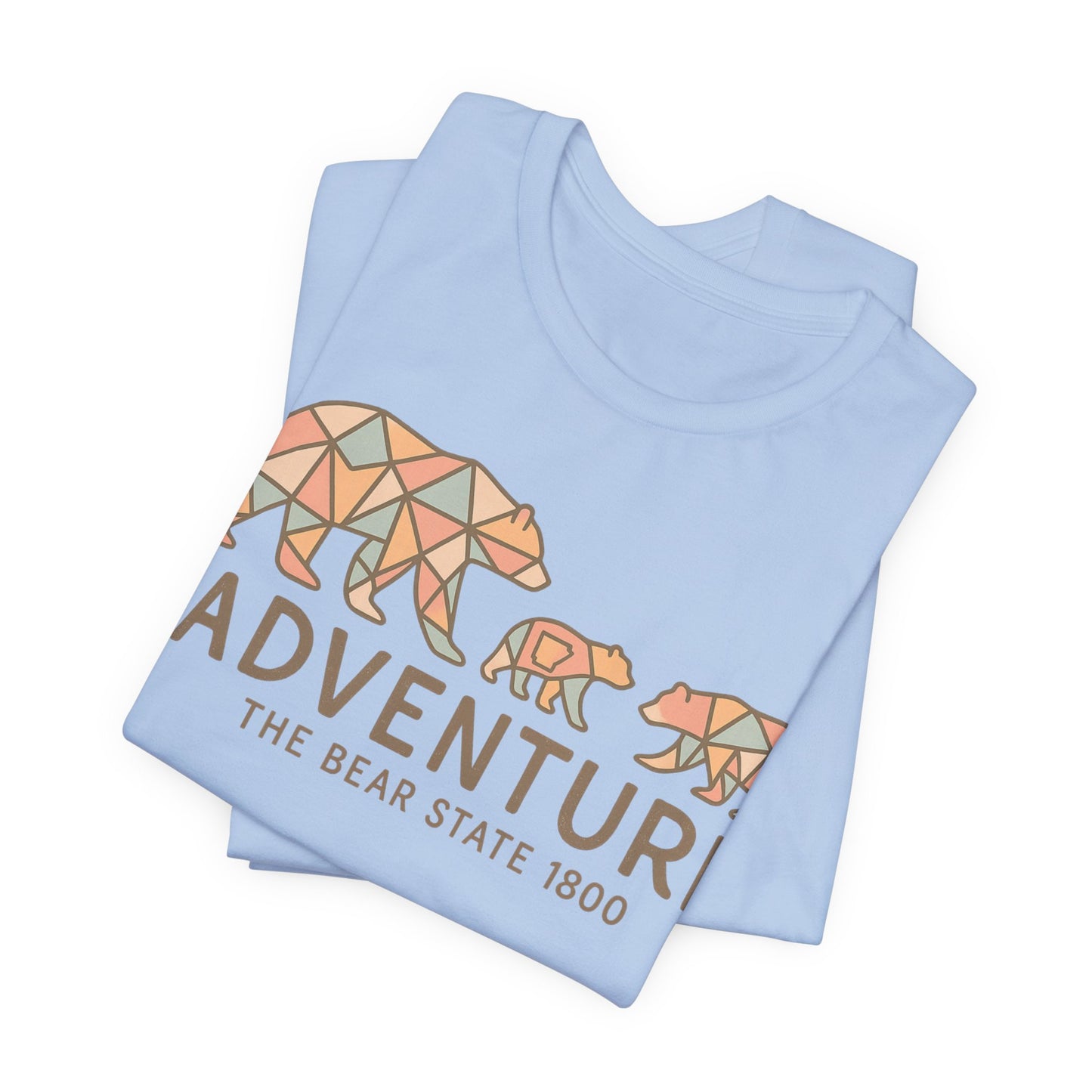 Adventure Bear State Shirt – Geometric Bear Family Tee, The Bear State 1800 Outdoor Shir