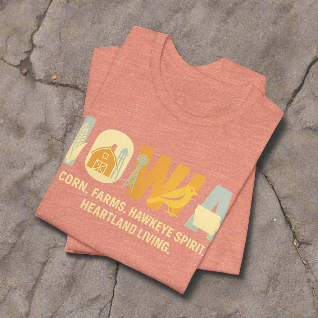 Iowa Retro Graphic T-Shirt – Corn, Farms, and Hawkeye Spirit Shirt | Rooted South Threads