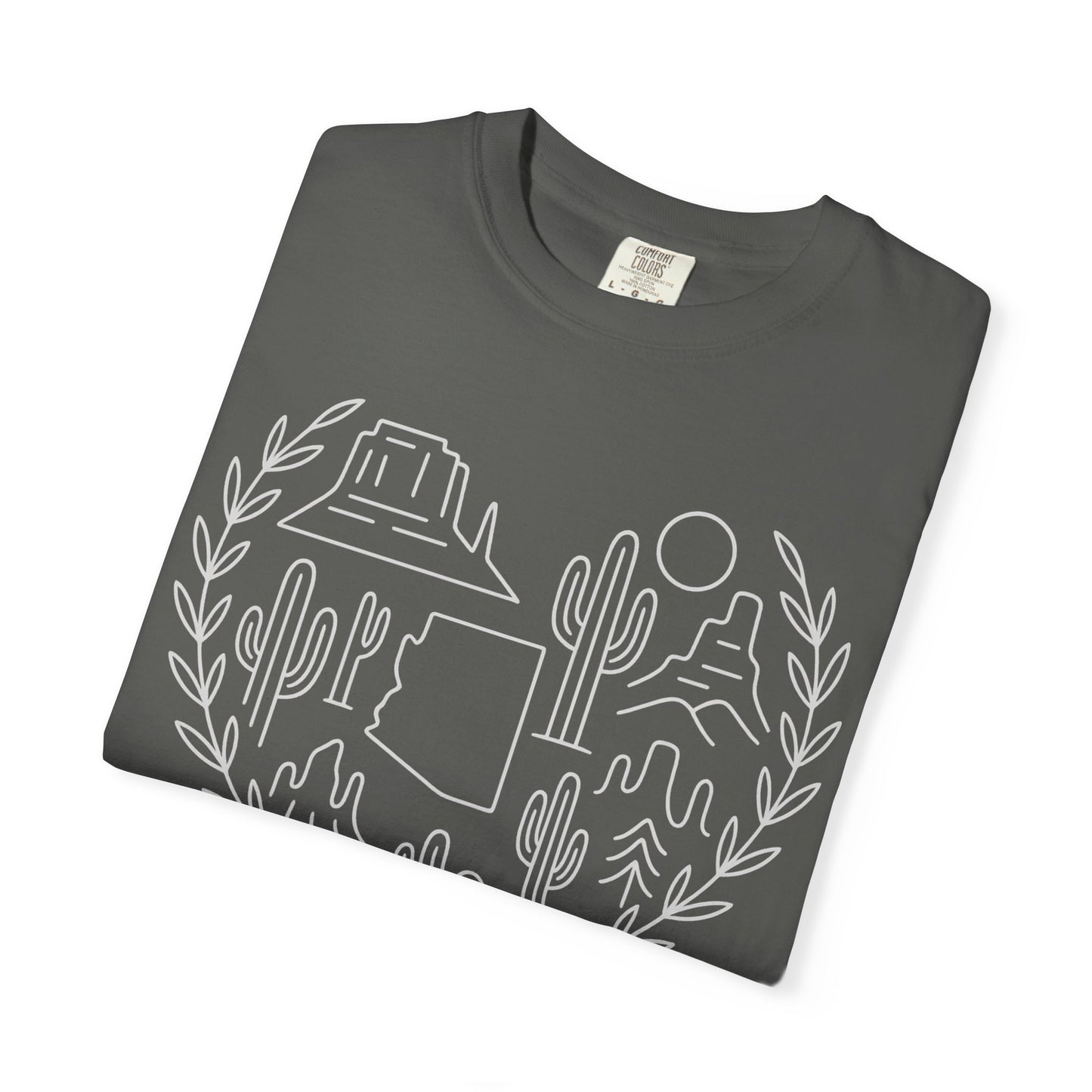 Arizona Landmarks Heart T-Shirt | Grand Canyon, Sedona & Saguaro Comfort Colors Tee