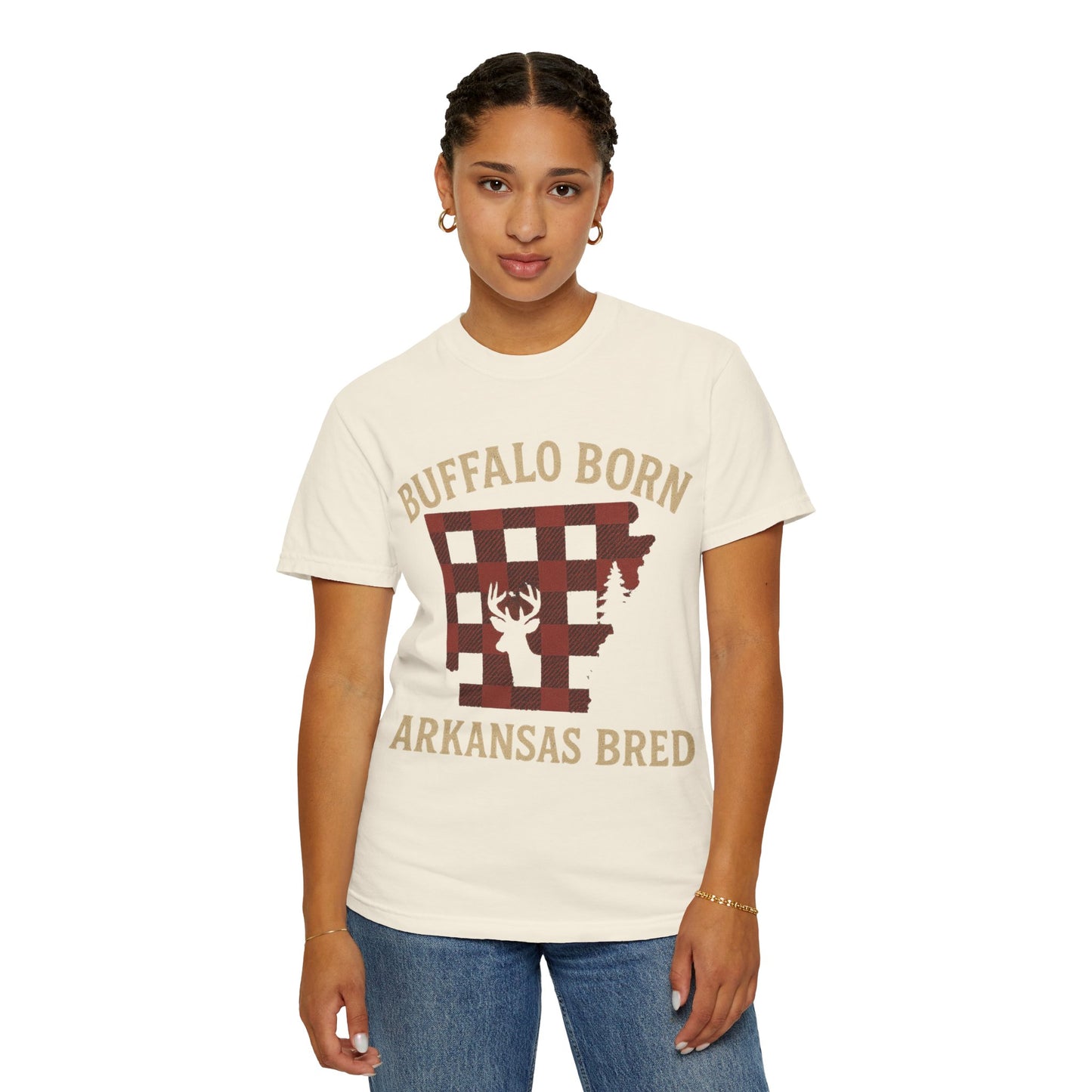 Buffalo Born, Arkansas Bred Tee  | Comfort Colors® | Rooted South Threads