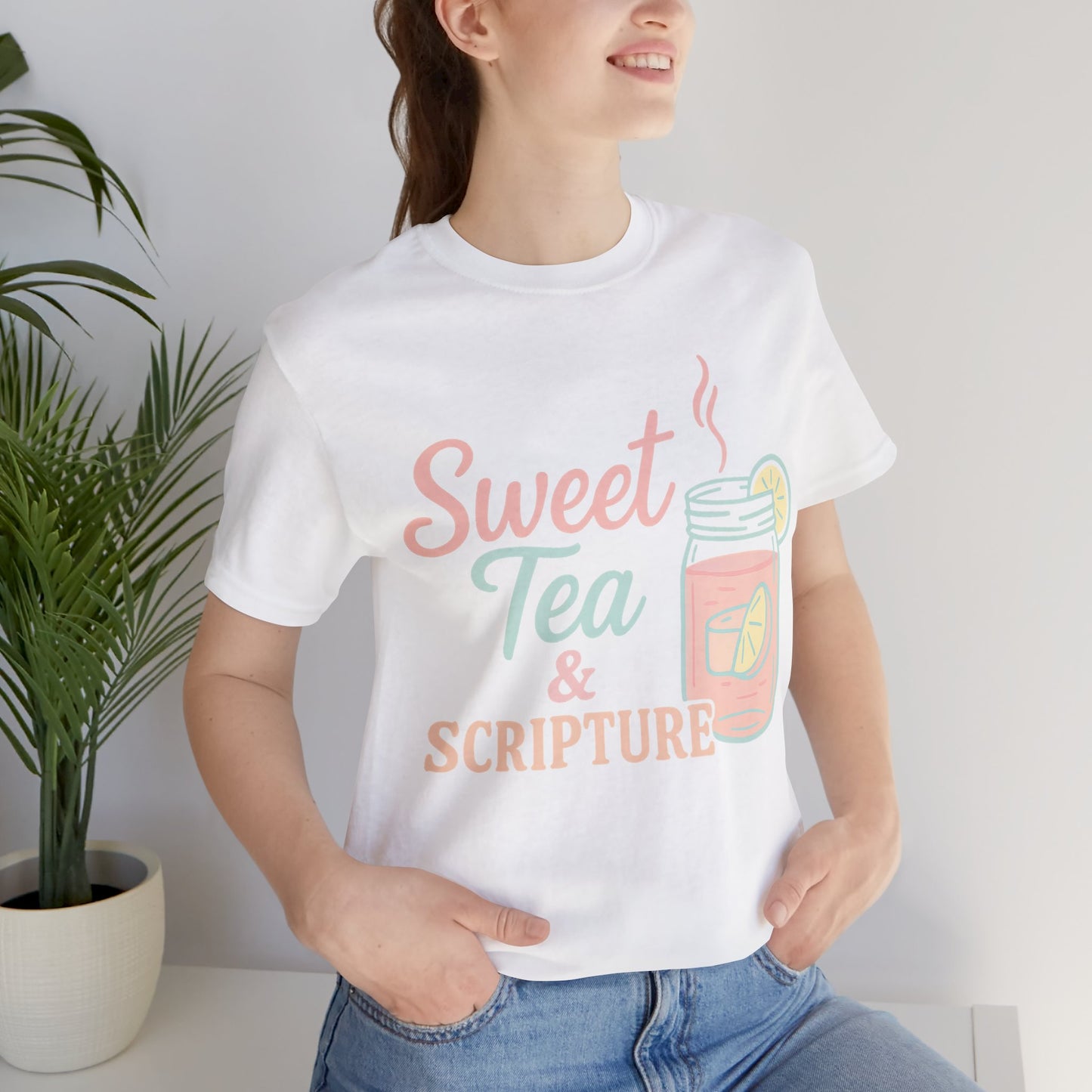 Sweet Tea & Scripture T-Shirt | Pastel Southern Christian Comfort Colors Tee