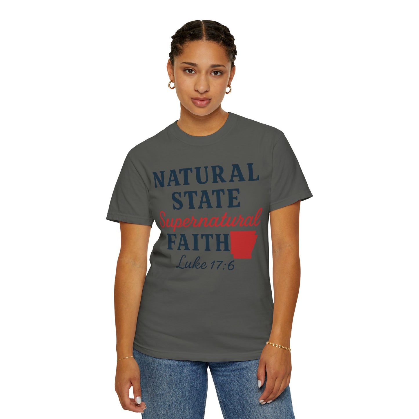 ARKANSAS Natural State, Supernatural Faith – Arkansas Scripture Tee