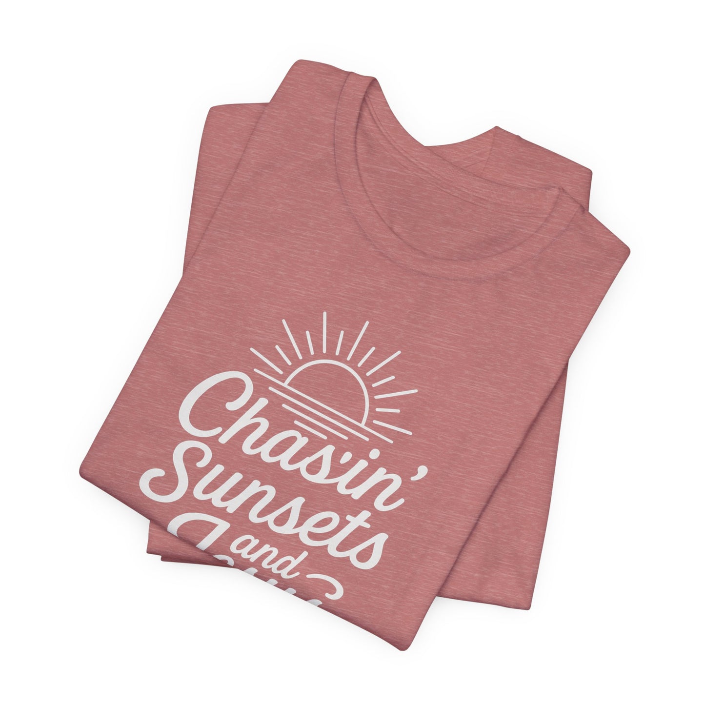Chasin’ Sunsets and Jesus T-Shirt – Christian Sunset Graphic Tee