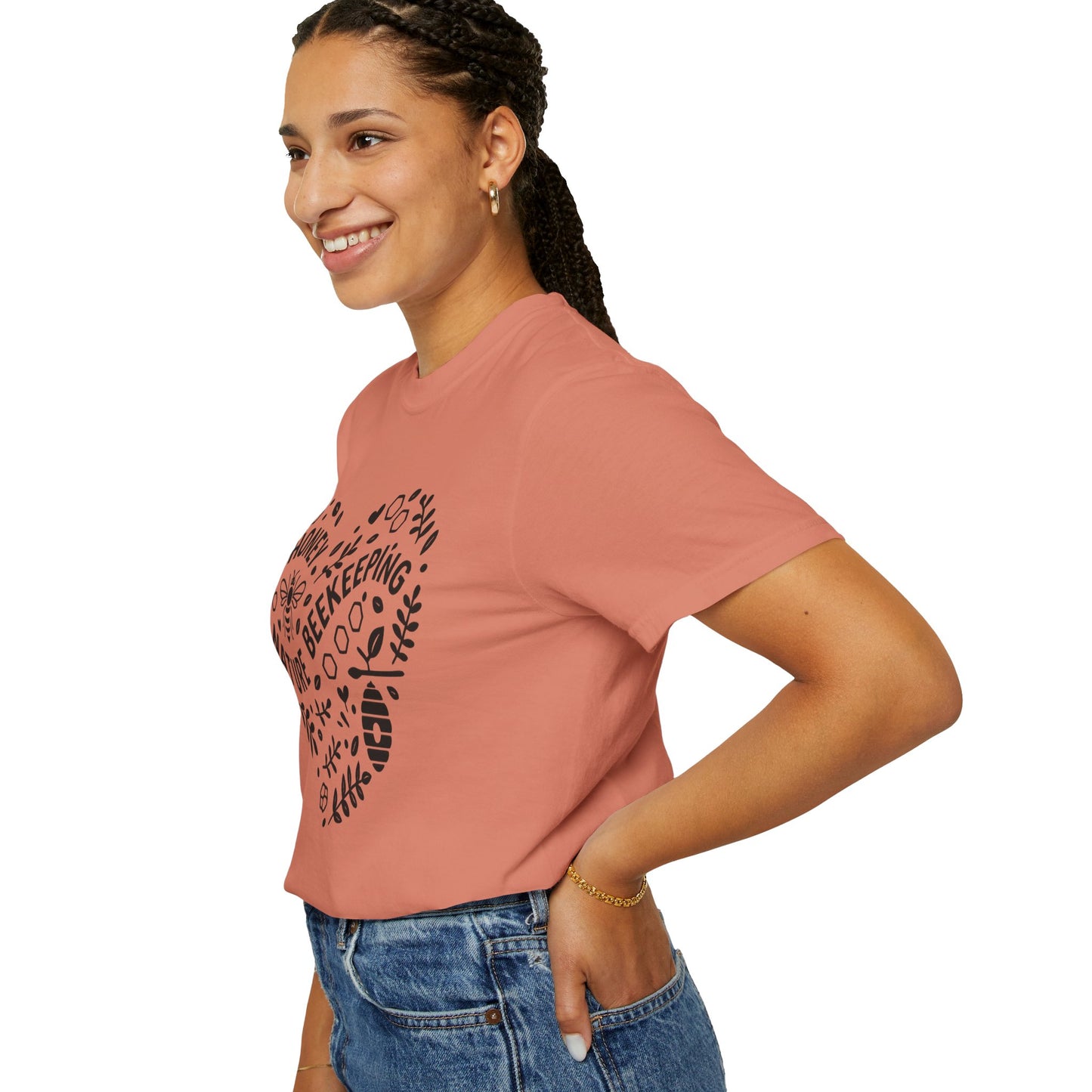 Beekeeping Heart Shirt – Honey Bee Nature Lover Graphic Tee – Sustainable Apiary Comfort Colors Style | Comfort Colors Graphic T-Shirt