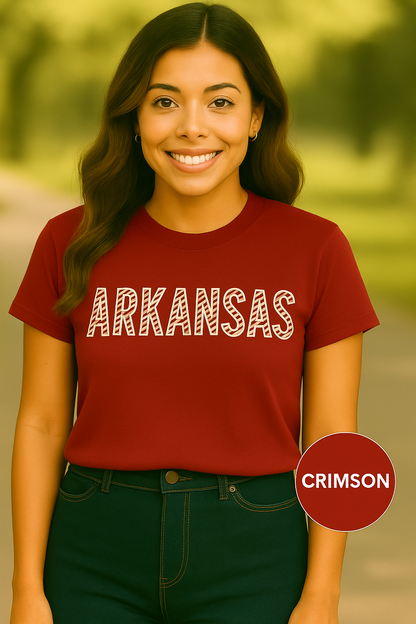 ARKANSAS Chevron Tee-Southern State Pride Tee | Comfort Colors® | Rooted South Threads