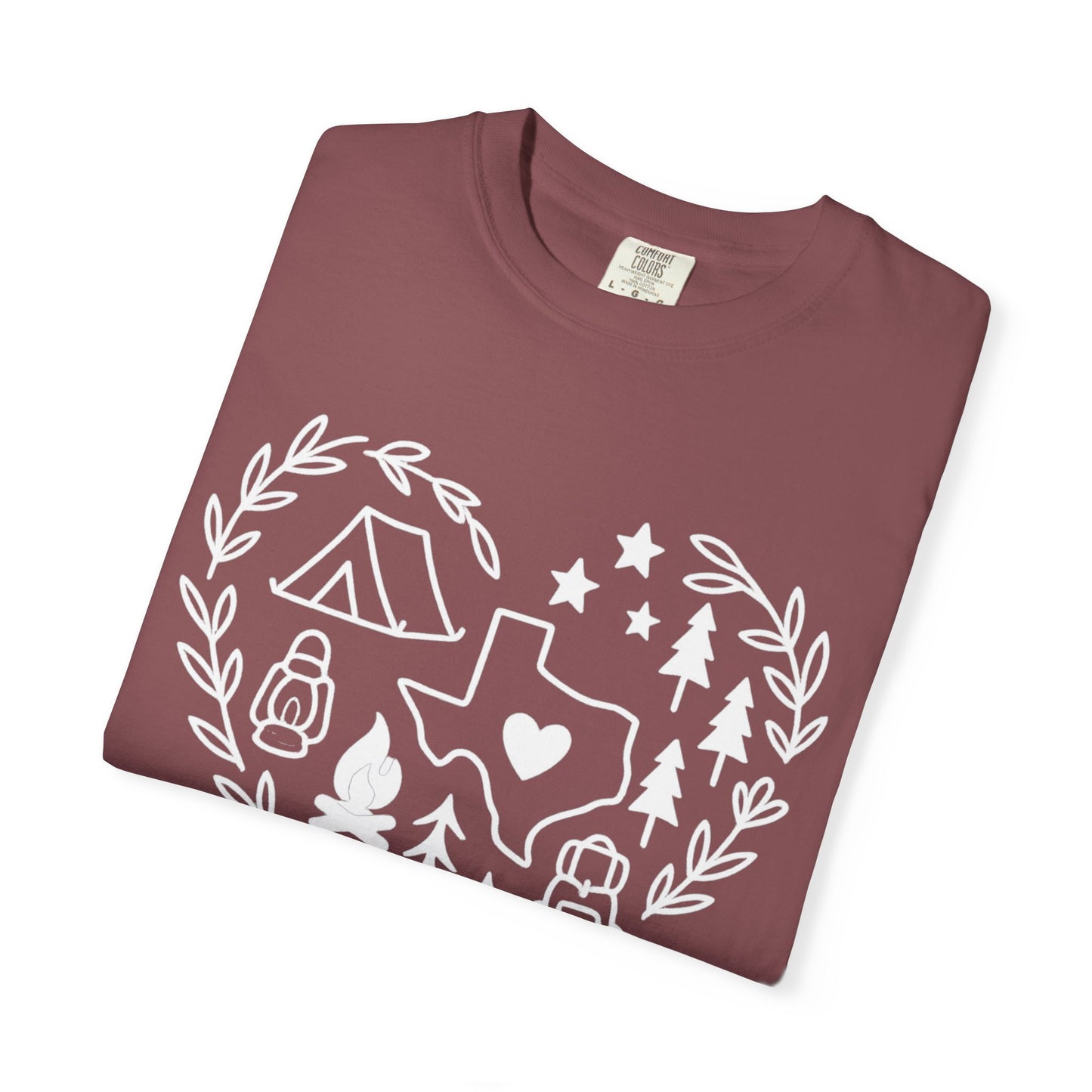 Texas Camping Heart T-Shirt | Outdoor Adventure Graphic Tee