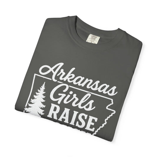Arkansas Girls Raise Tough Kids Shirt | Southern Mom Pride Tee | Comfort Colors Arkansas Graphic T-Shirt
