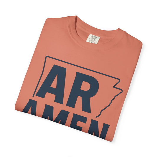 AR AMEN Shirt – Arkansas Christian Tee | Southern Faith Graphic | Minimalist State Pride Shirt | Comfort Colors Tee | Rooted South Threads