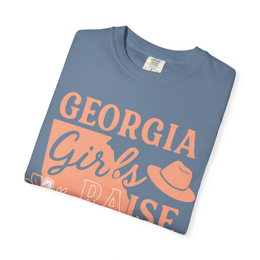 Georgia Girls Raise Tough Kids Shirt | Southern Mom Pride Tee | Comfort Colors Graphic T-Shirt