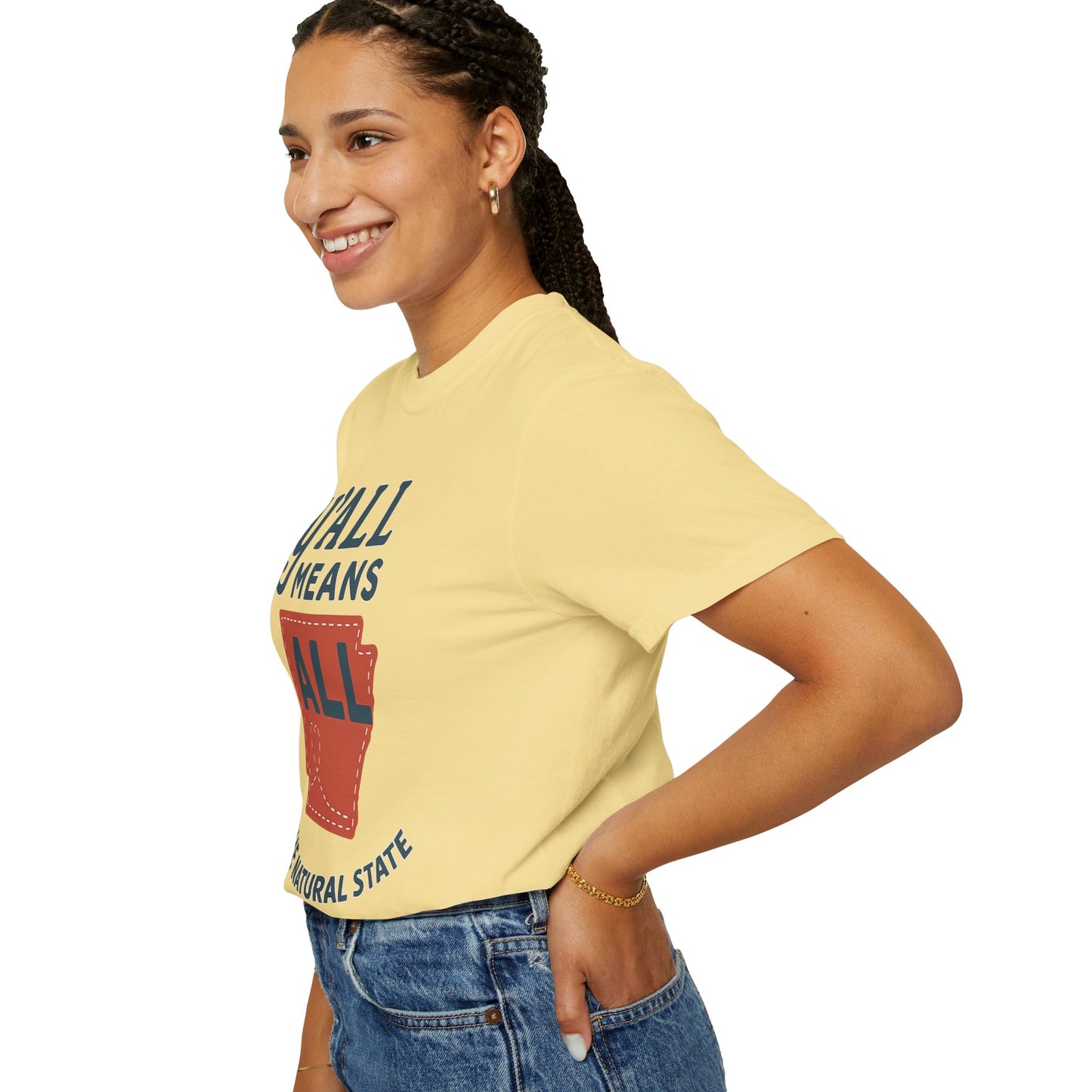 Y’all Means All – Arkansas Inclusion Tee | Natural State Pride Shirt| Comfort Colors Tee| Comfort Colors® | Rooted South Threads
