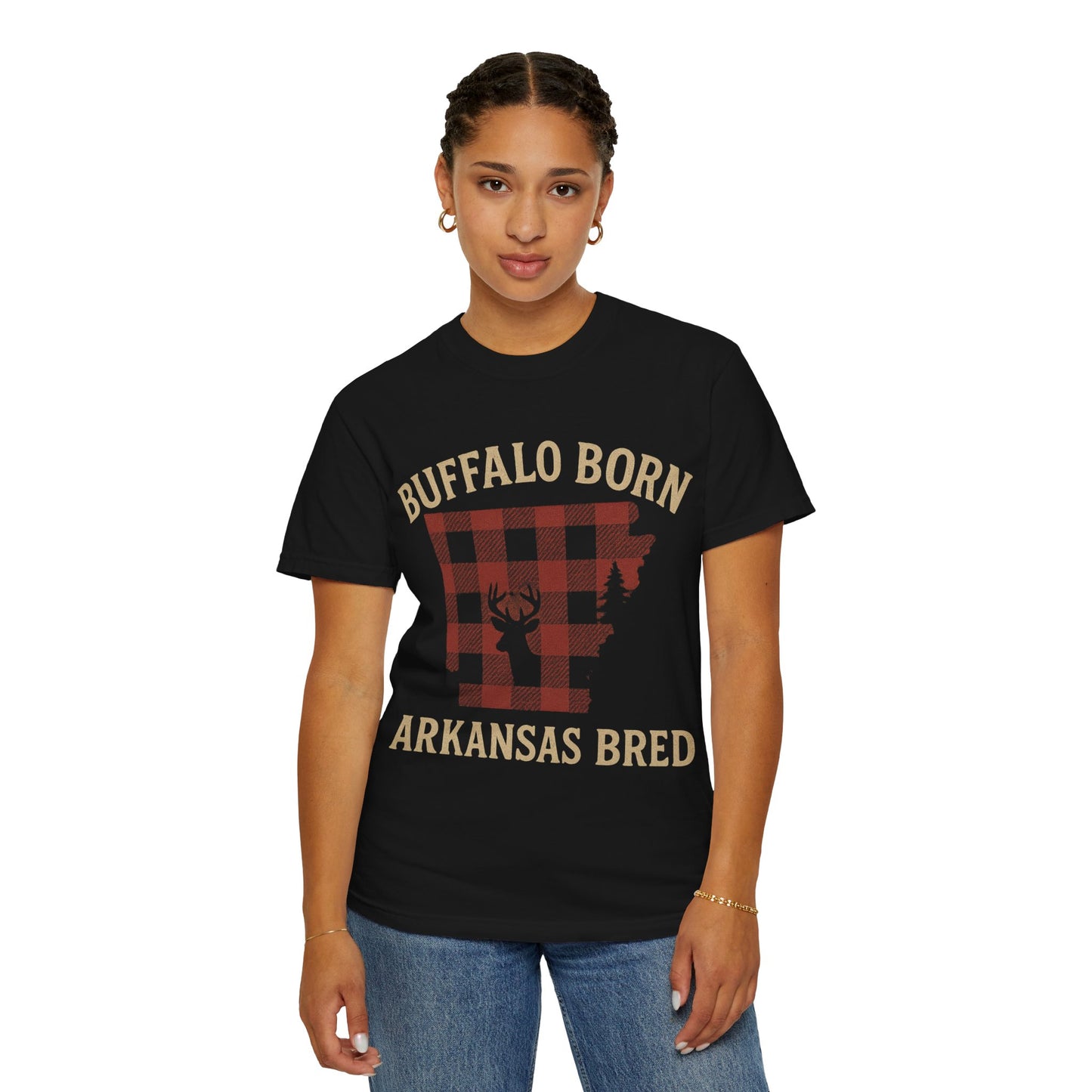 Buffalo Born, Arkansas Bred Tee  | Comfort Colors® | Rooted South Threads
