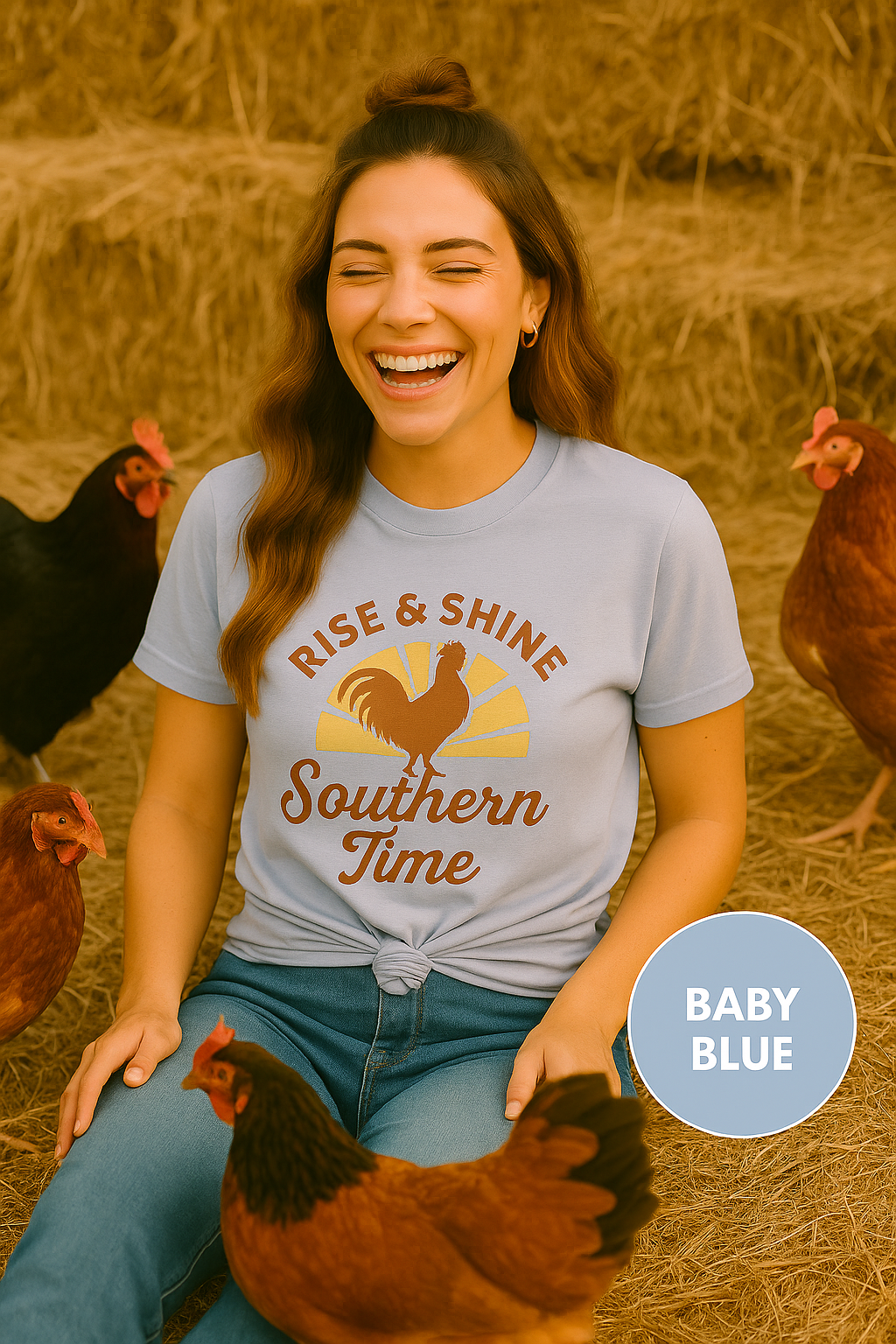 Rise & Shine Southern Time T-Shirt | Retro Rooster Farm Tee