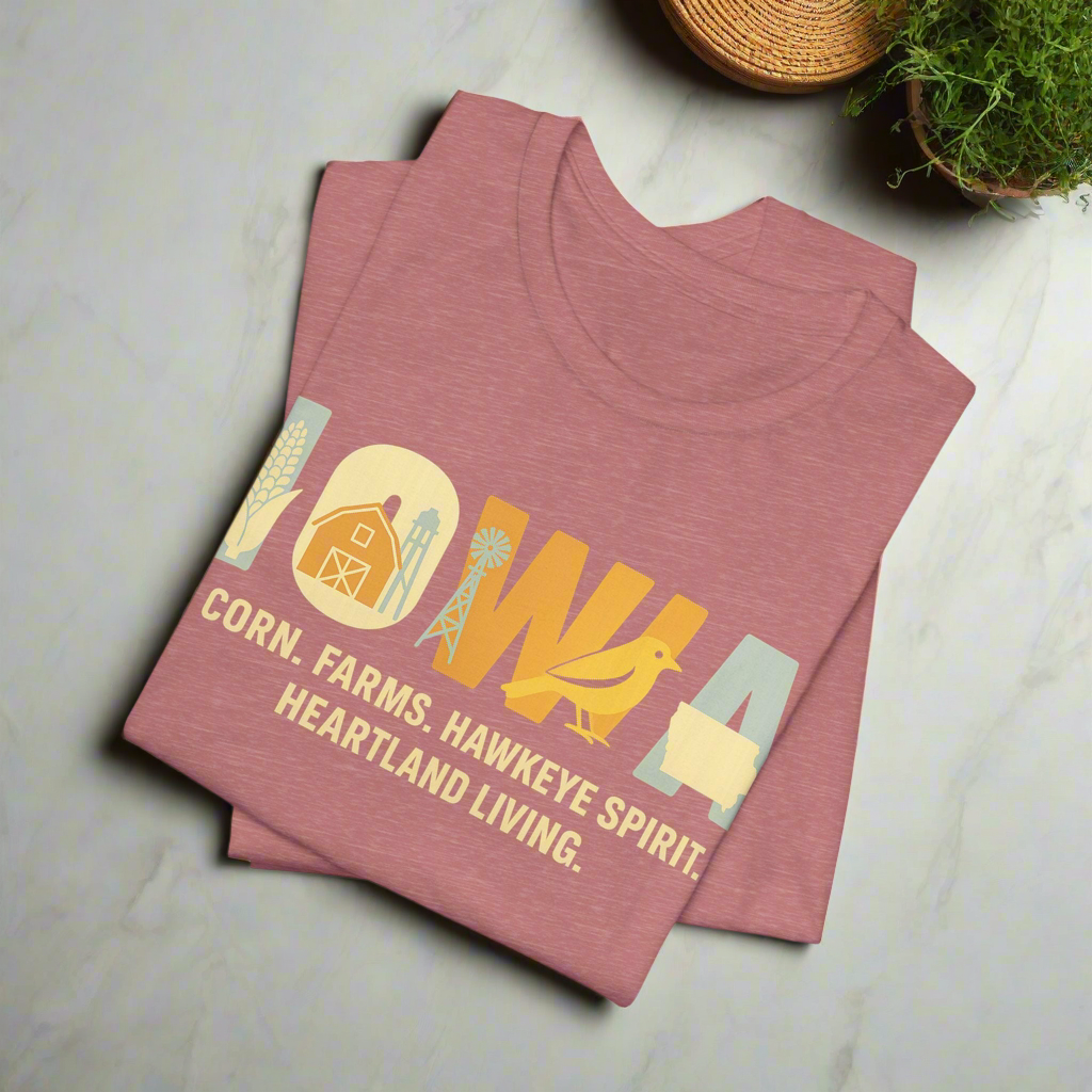 Iowa Retro Graphic T-Shirt – Corn, Farms, and Hawkeye Spirit Shirt | Rooted South Threads