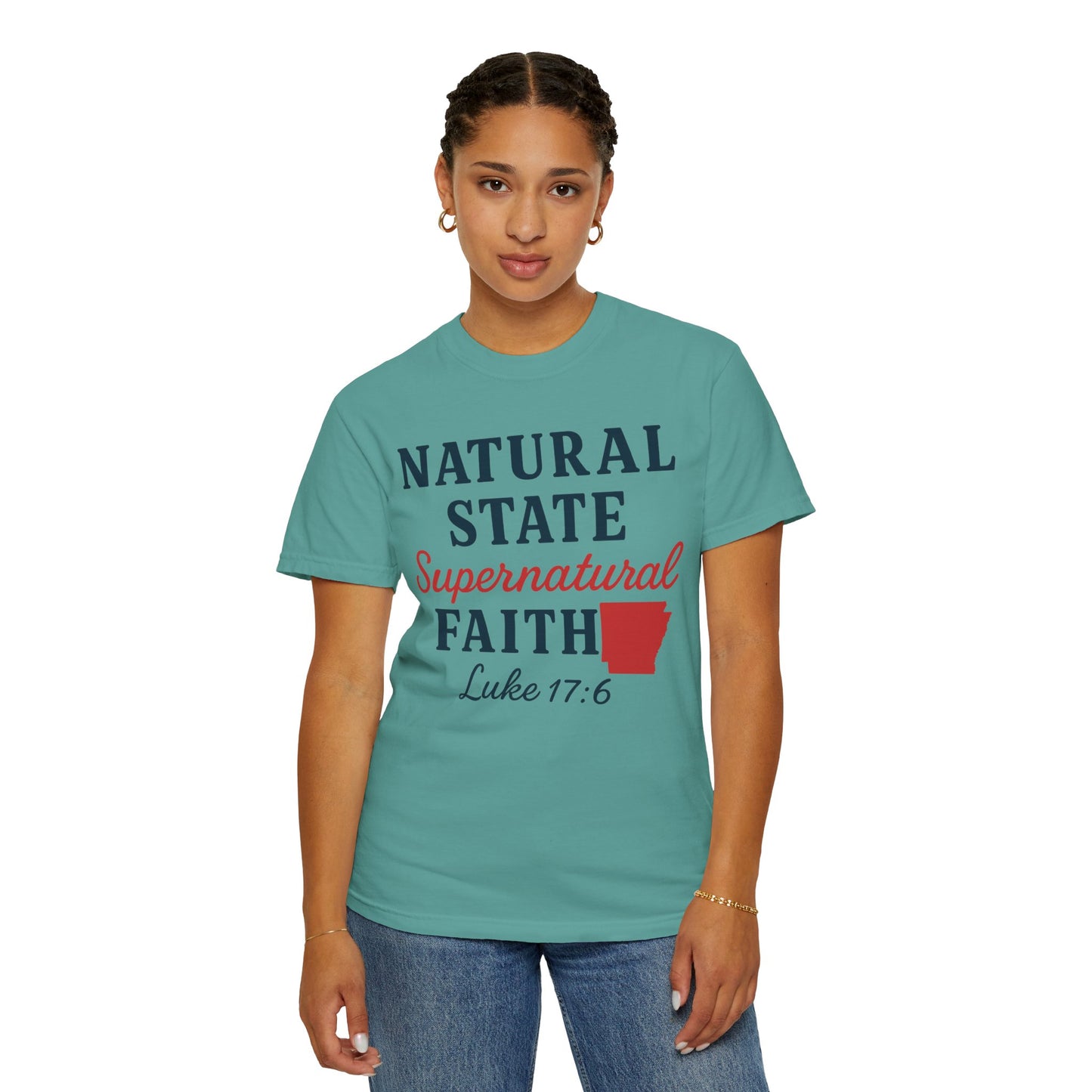 ARKANSAS Natural State, Supernatural Faith – Arkansas Scripture Tee