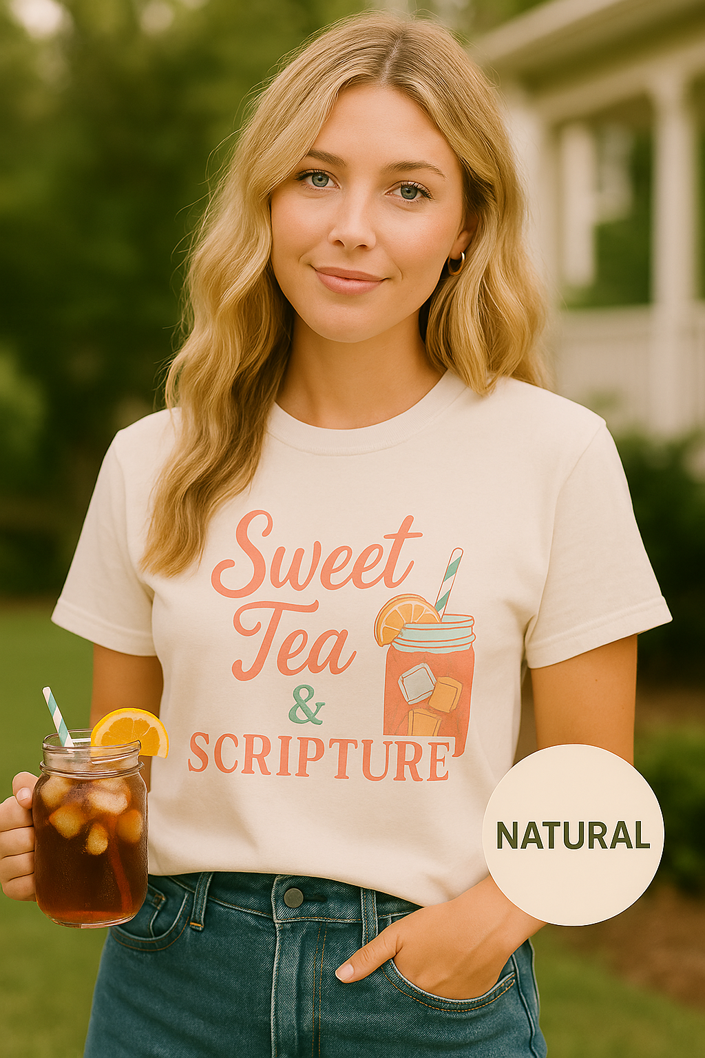 Sweet Tea & Scripture T-Shirt | Pastel Southern Christian Comfort Colors Tee