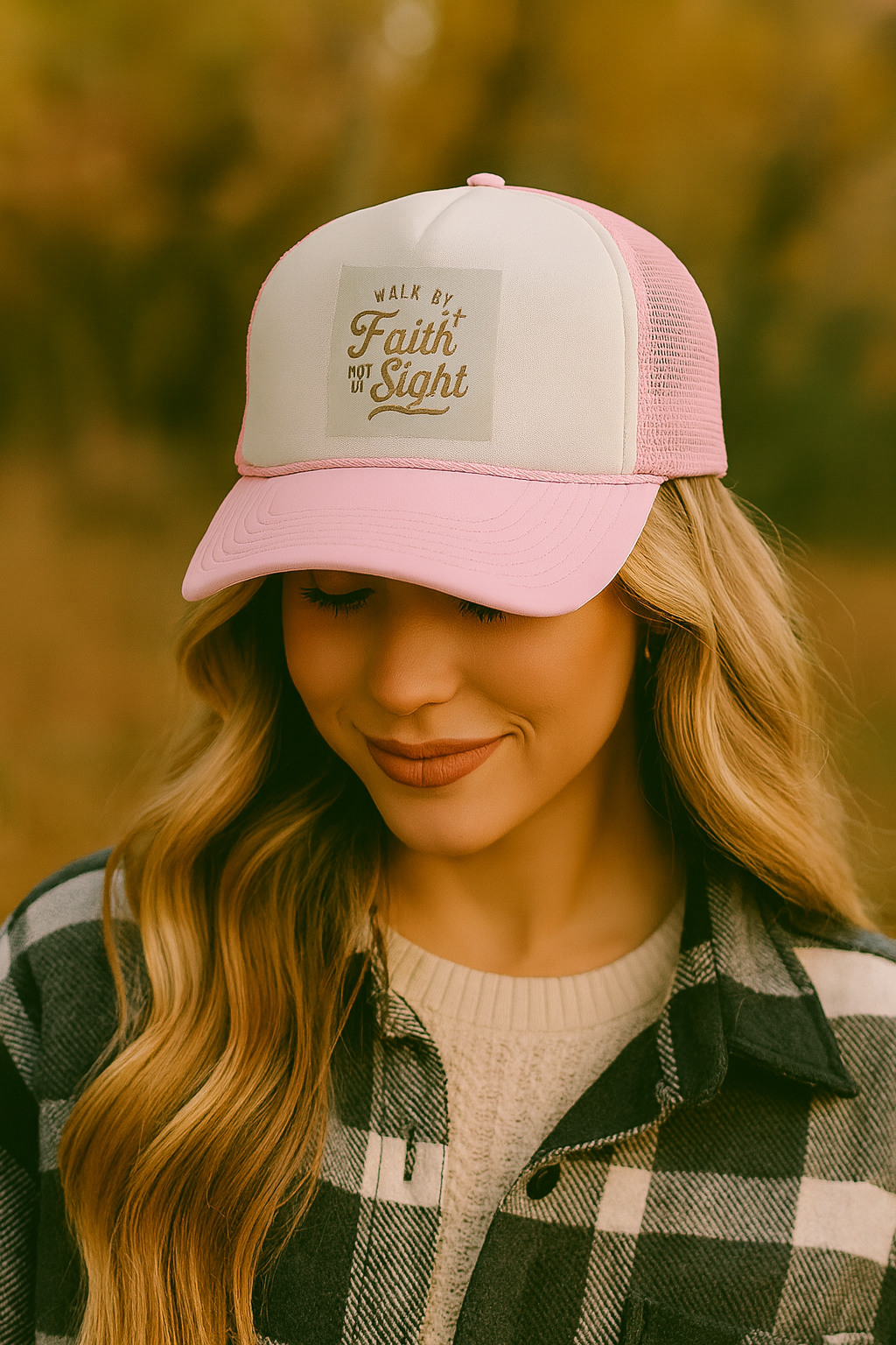 Walk by Faith Not by Sight Christian Trucker Hat | Bible Verse Embroidery | Faith Apparel
