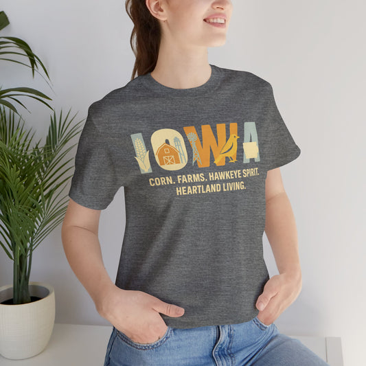Iowa Retro Graphic T-Shirt – Corn, Farms, and Hawkeye Spirit Shirt | Rooted South Threads
