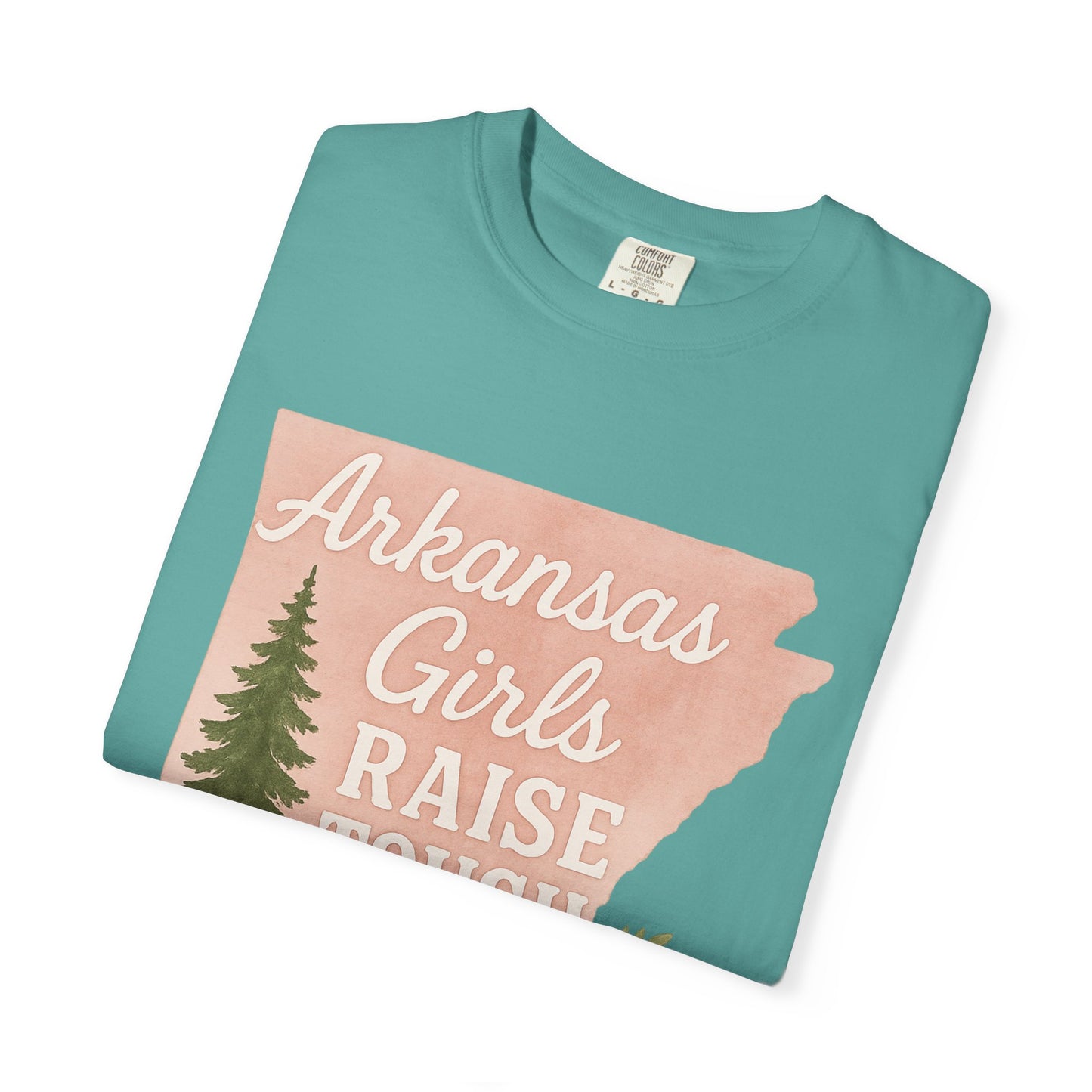 Arkansas Girls Raise Tough Kids Tee | Southern Mom Pride Tee | Comfort Colors Arkansas Graphic T-Shirt