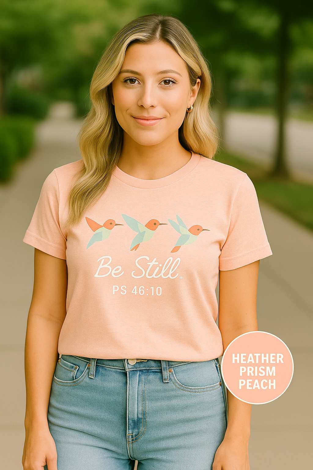 Be Still Hummingbird T-Shirt – Psalm 46:10 Christian Tee with Minimalist Faith Design
