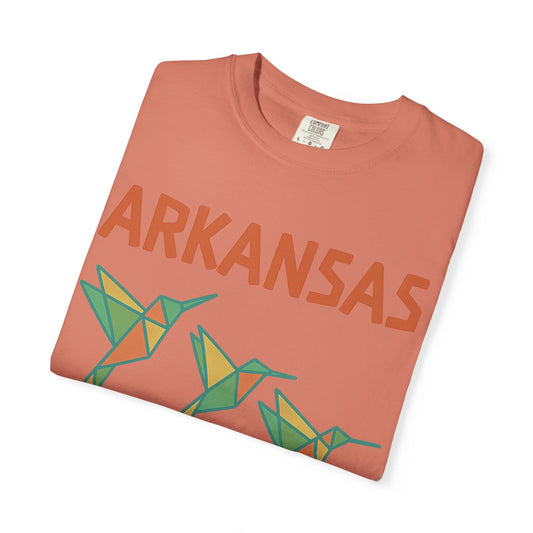 Arkansas Origami Hummingbird Tee | Geometric Nature Shirt | Colorful Southern Pride Graphic  | Comfort Colors Tee| Comfort Colors® | Rooted South Threads