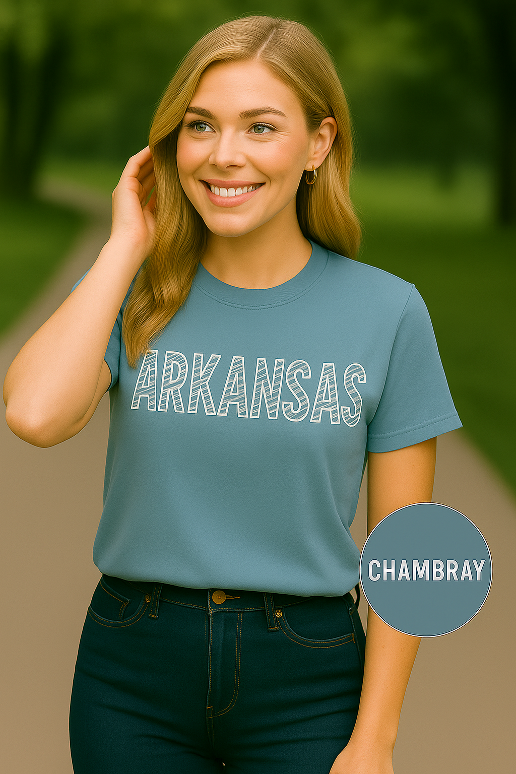 ARKANSAS Chevron Tee-Southern State Pride Tee | Comfort Colors® | Rooted South Threads
