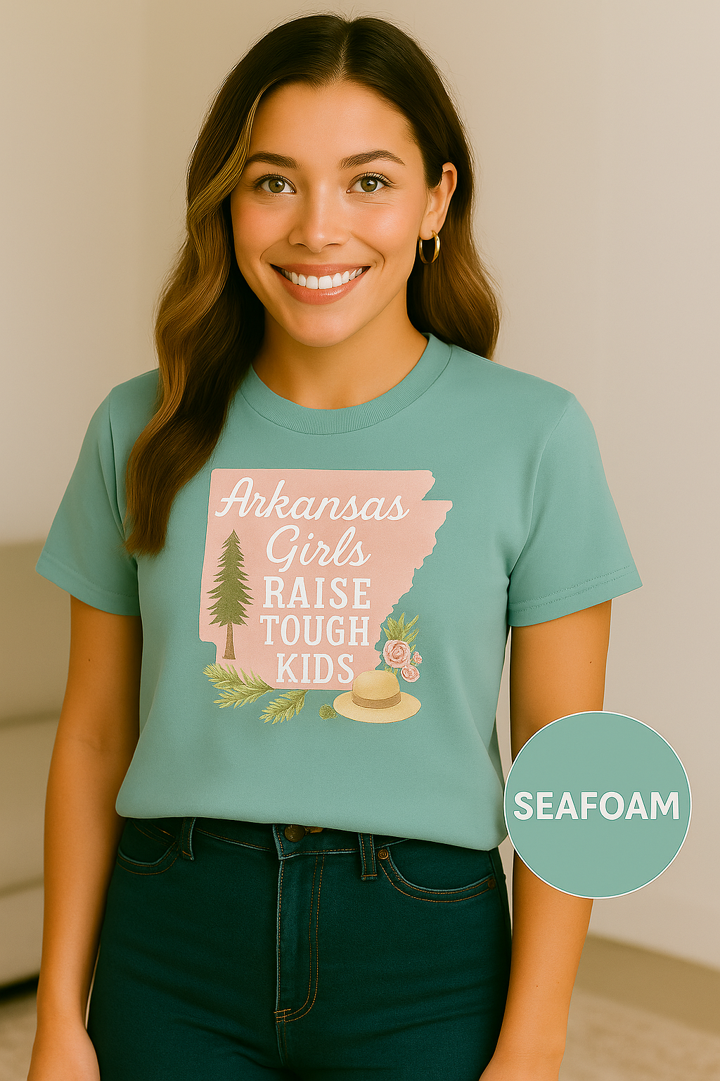 Arkansas Girls Raise Tough Kids Tee | Southern Mom Pride Tee | Comfort Colors Arkansas Graphic T-Shirt