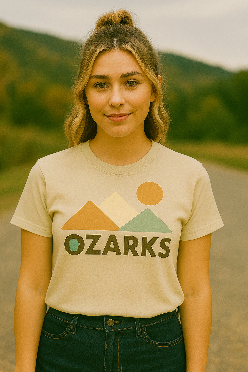 Ozarks Mountain Sunset Tee | Arkansas Outdoors Shirt | Minimal Retro Ozarks Design