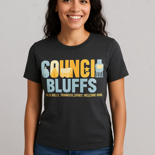 Council Bluffs T-Shirt – Loess Hills Pride & Iowa Heartland Tee | Rooted South Threads