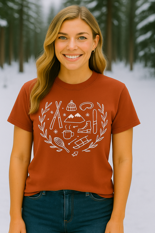 Winter Sports Lovers T-Shirt | Skiing, Snowboarding & Ice Hockey Graphic Tee