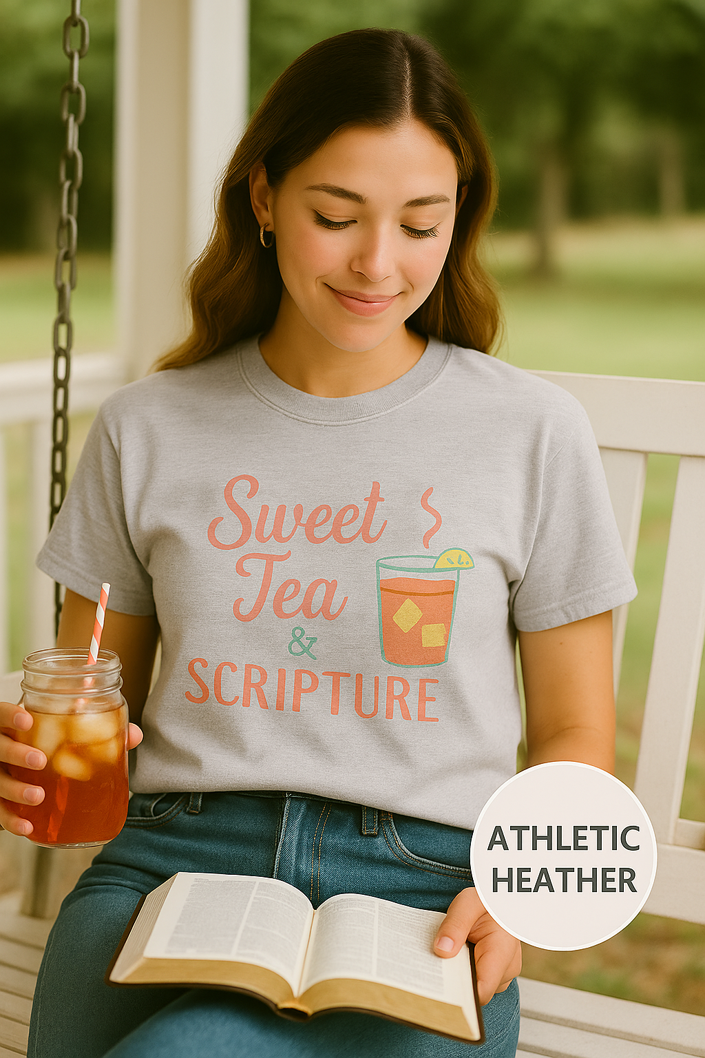 Sweet Tea & Scripture T-Shirt | Pastel Southern Christian Comfort Colors Tee