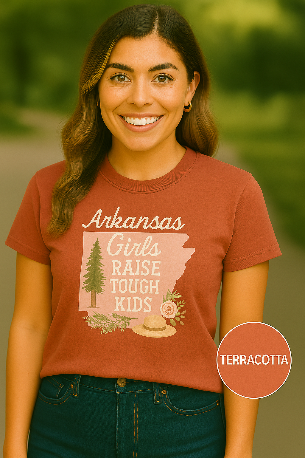 Arkansas Girls Raise Tough Kids Tee | Southern Mom Pride Tee | Comfort Colors Arkansas Graphic T-Shirt
